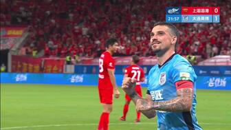 海港1-1英博 李新翔补时绝平 魏震造点后失点